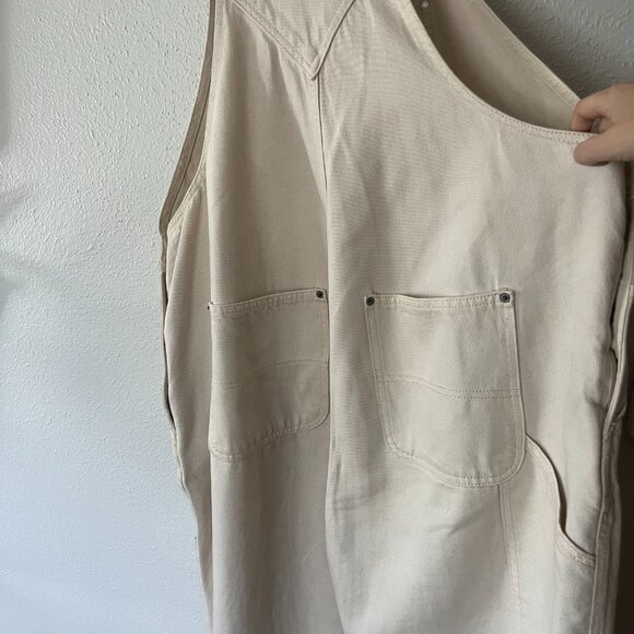 Old Navy Slouchy Ecru-Wash Workwear Jean Overalls Size 20 - Picture 3 of 6